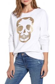 Zadig  amp  Voltaire Metallic Skull Sweatshirt   Nordstrom at Nordstrom